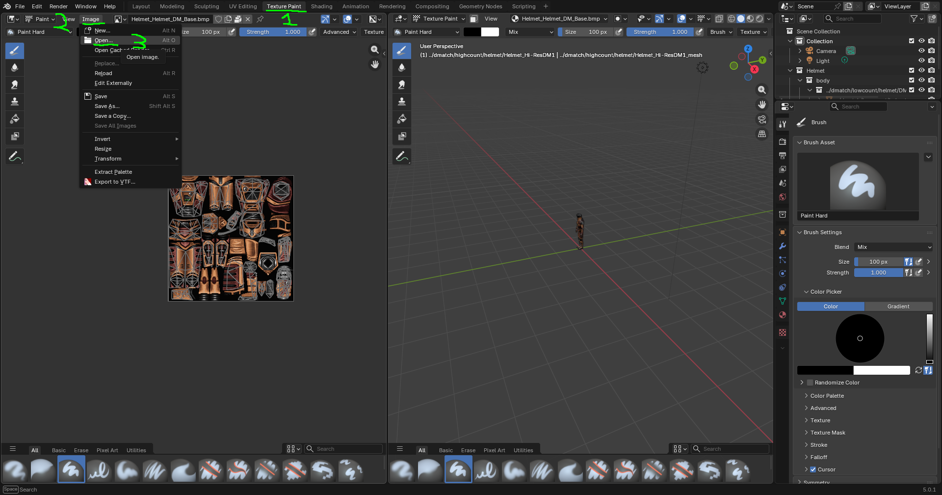 Blender Texture Paint tab